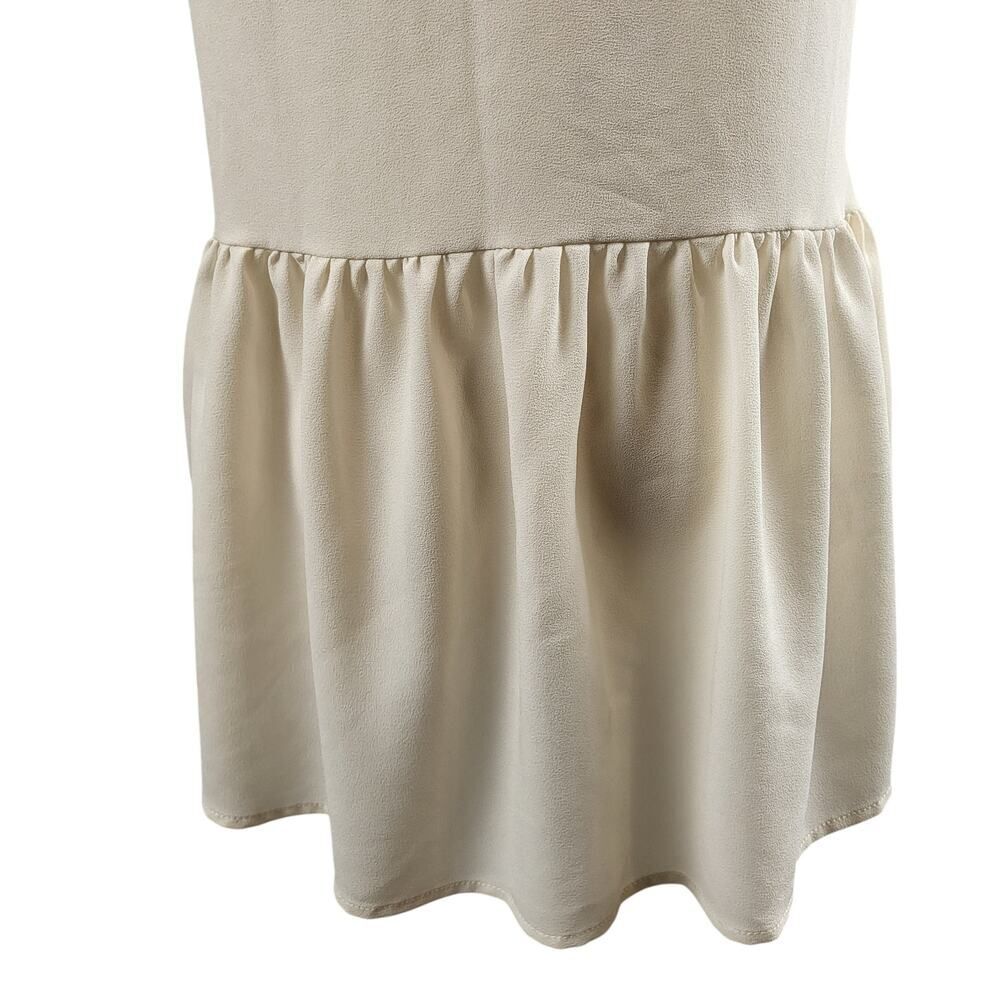 Rewind Medium Off-White Sheer Lace Blouse Peplum Short Sleeve Pullover Boho - Picture 8 of 16